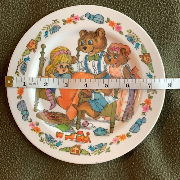 Vintage Oneida Deluxe 3243 Goldilocks and the 3 Bears melamine plate and bowl. - Picture 3 of 13